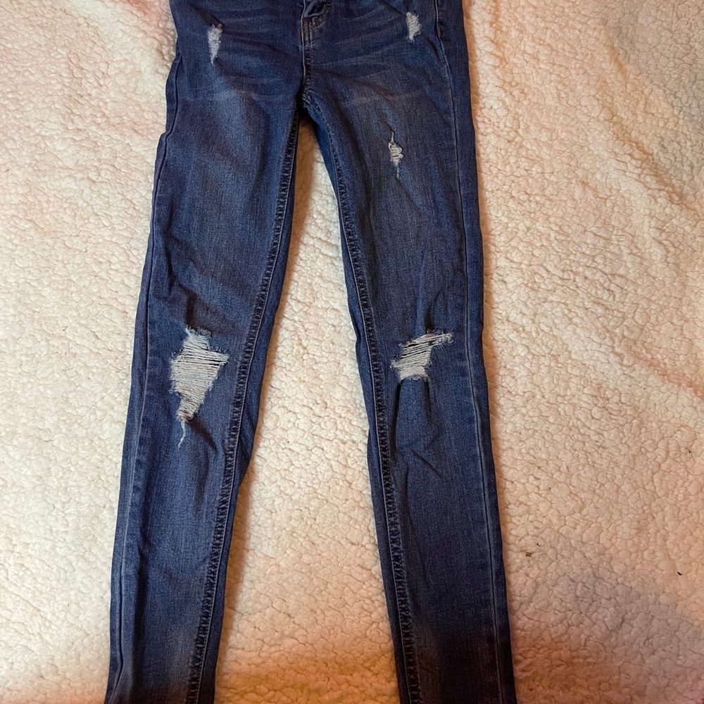 Wild Fable Blue Skinny Jeans Distressed Style